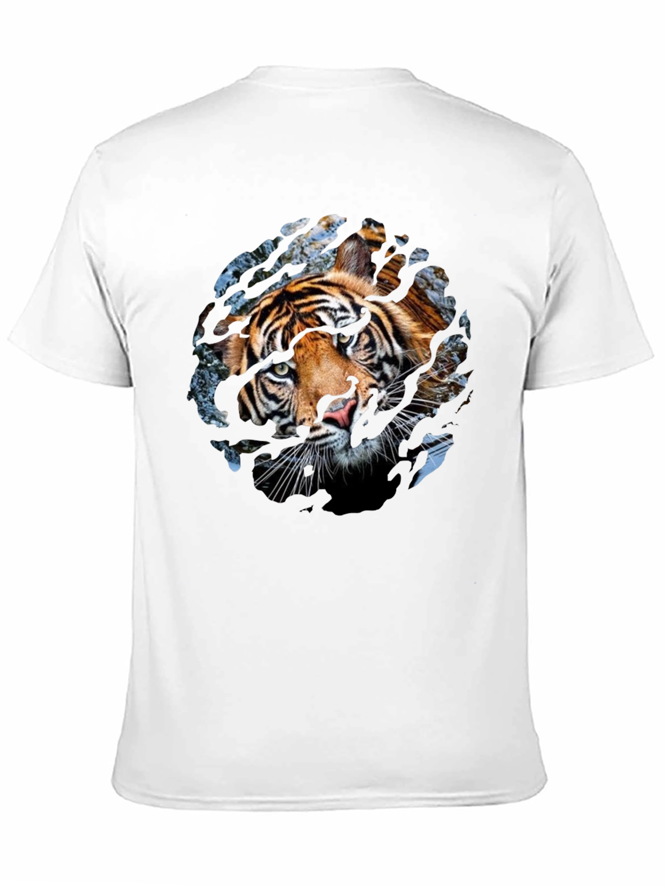 Tiger Graphic Print Crew Neck T-Shirt