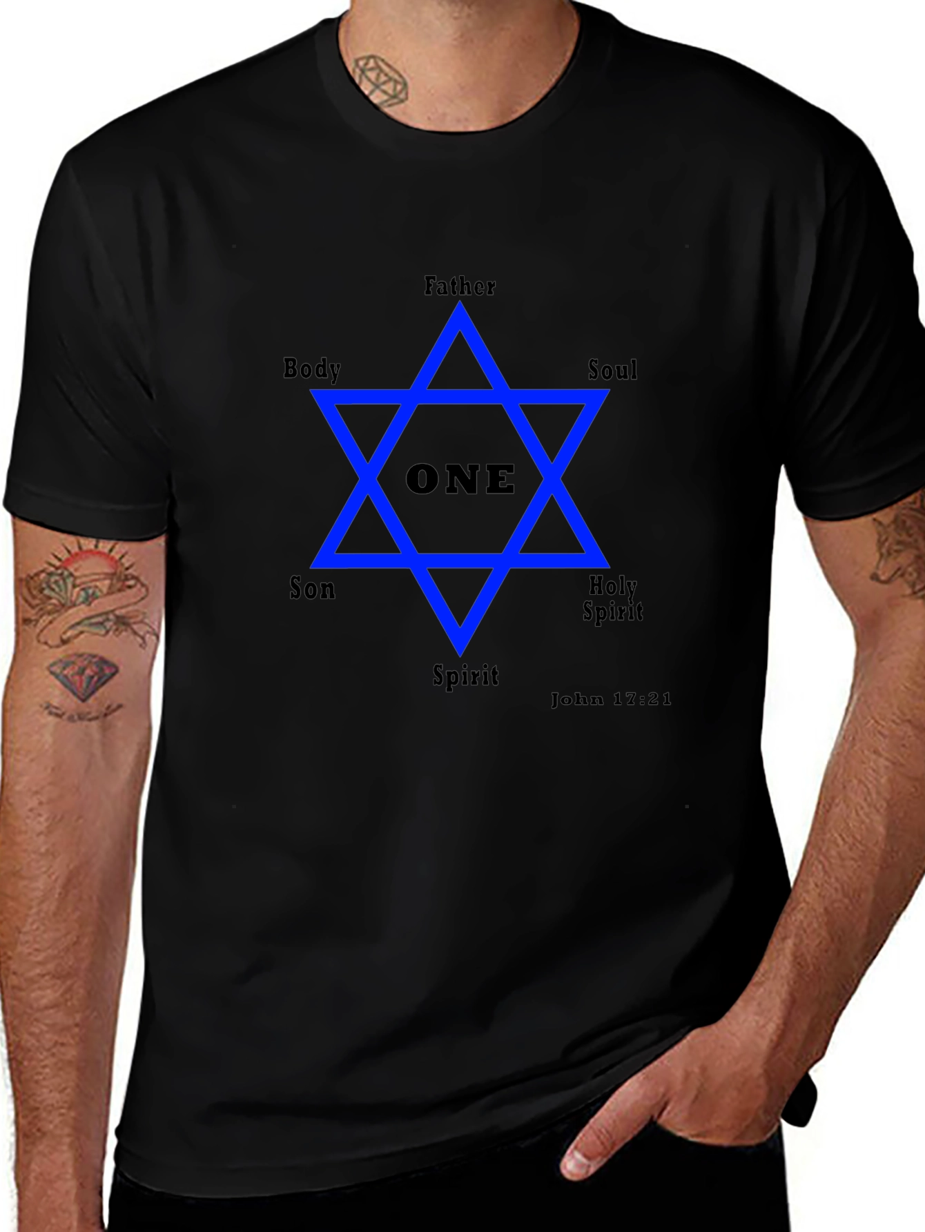 Unity Star Graphic Tee - Father Son Holy Spirit Design