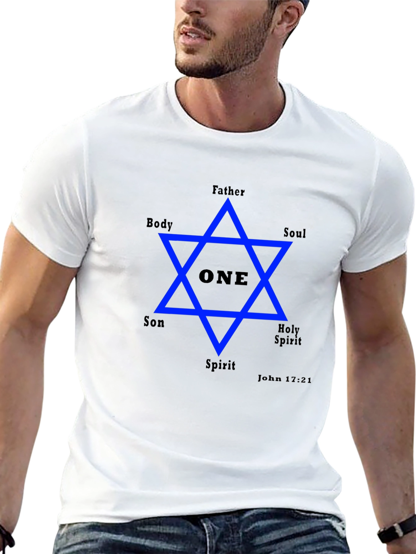 Unity Star Graphic Tee - Father Son Holy Spirit Design