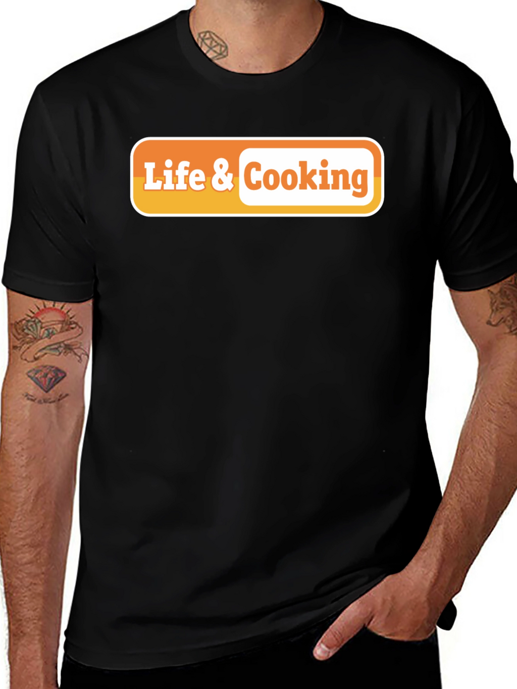 Life & Cooking Graphic Tee - Black