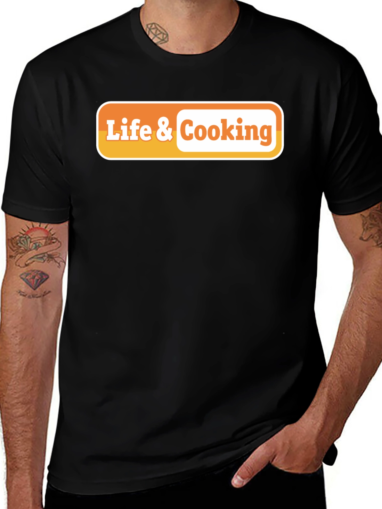 Life & Cooking Graphic Tee - Black