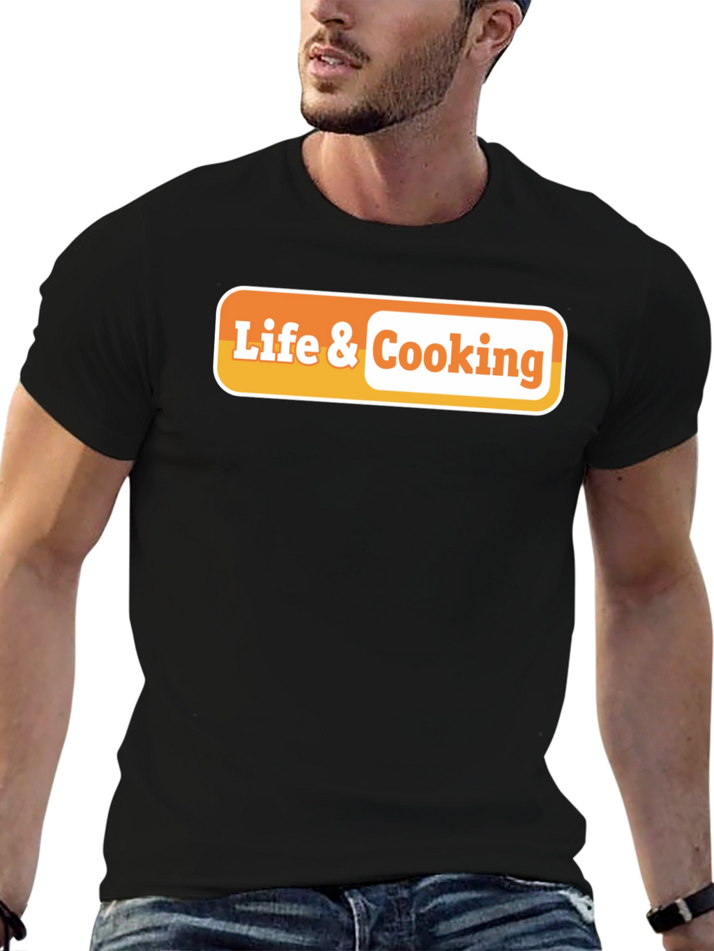 Life & Cooking Graphic Tee - Black
