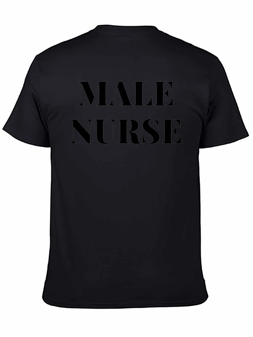 Male Nurse T-Shirt - Black Crew Neck Tee