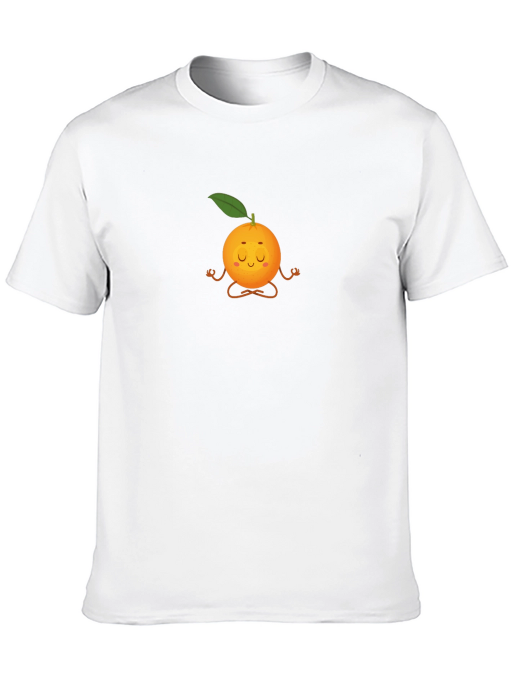 Zen Orange Black T-Shirt: Meditating Fruit Graphic Tee
