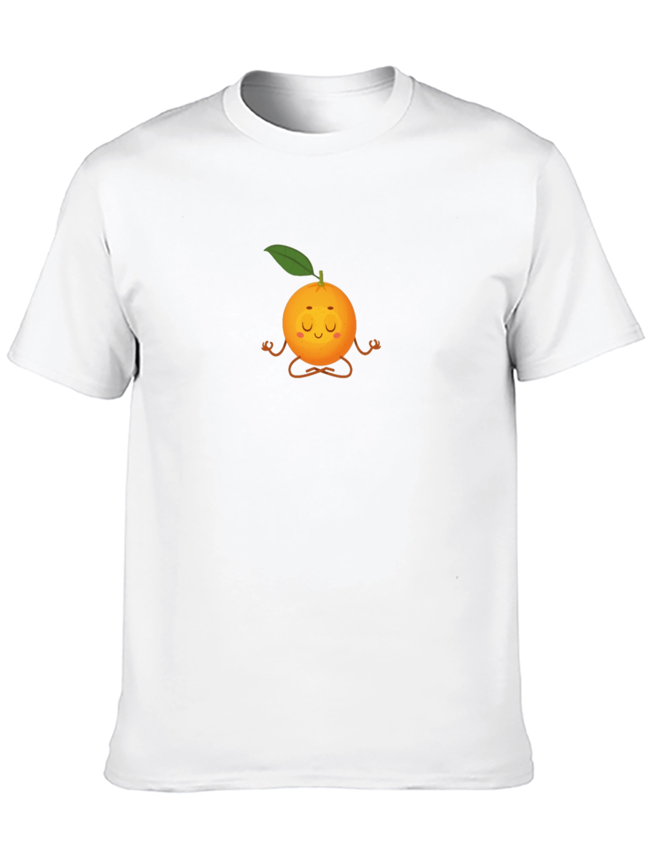 Zen Orange Black T-Shirt: Meditating Fruit Graphic Tee