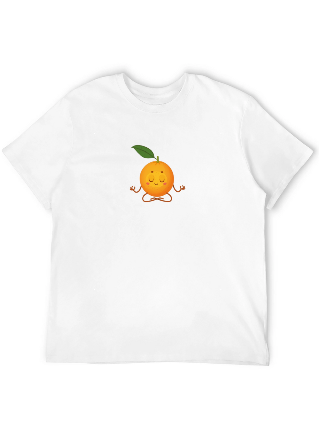 Zen Orange Black T-Shirt: Meditating Fruit Graphic Tee