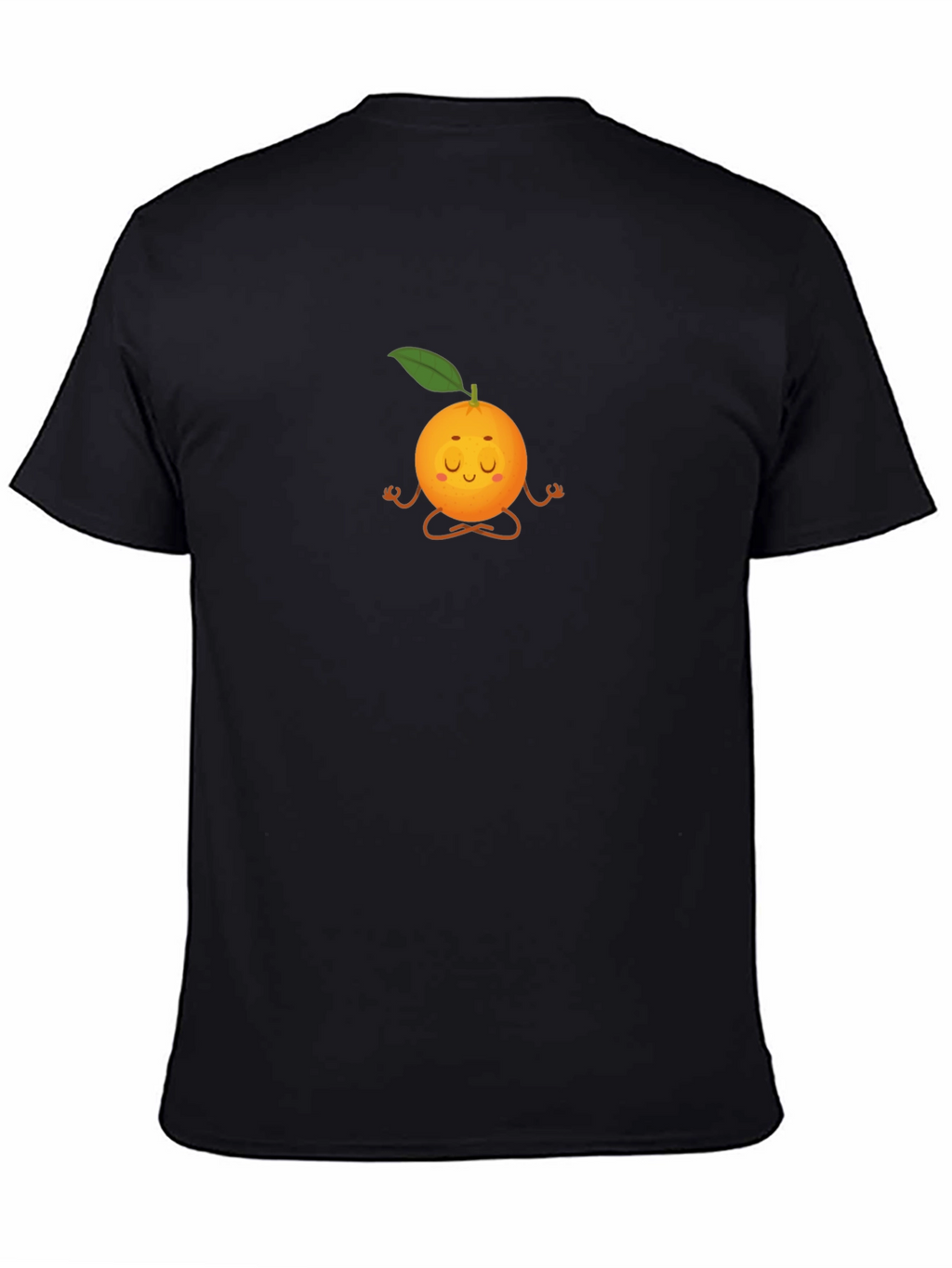 Zen Orange Black T-Shirt: Meditating Fruit Graphic Tee
