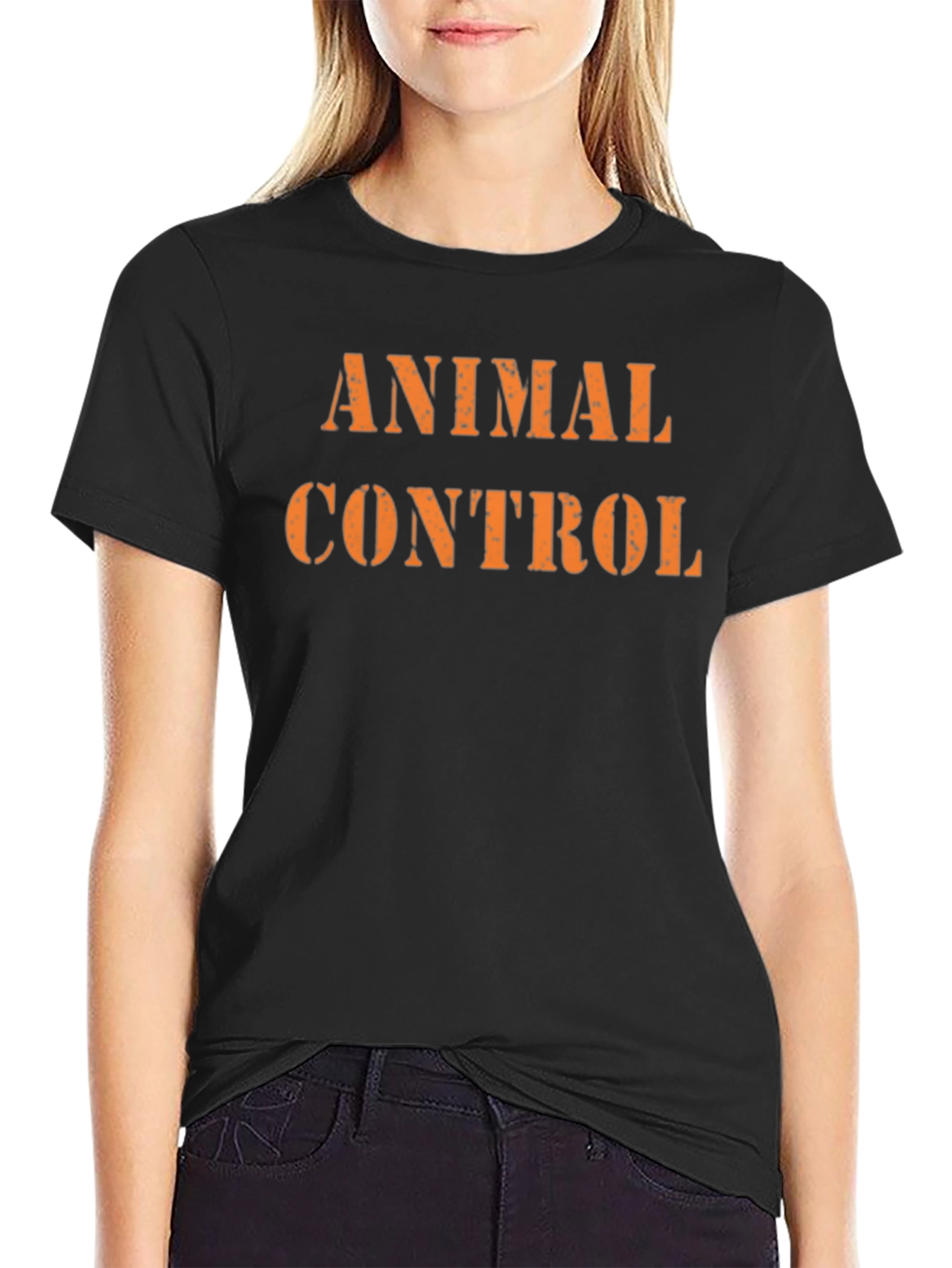 Animal Control Graphic Tee - Black Cotton T-Shirt