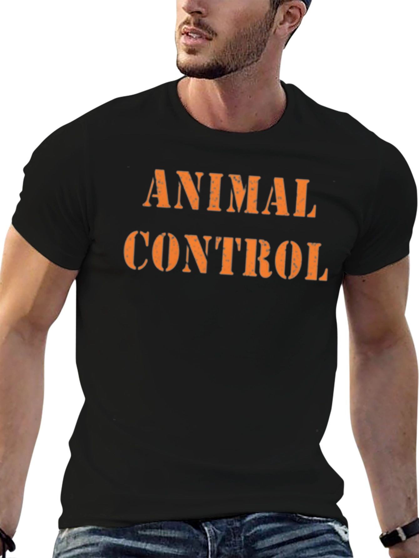 Animal Control Graphic Tee - Black Cotton T-Shirt