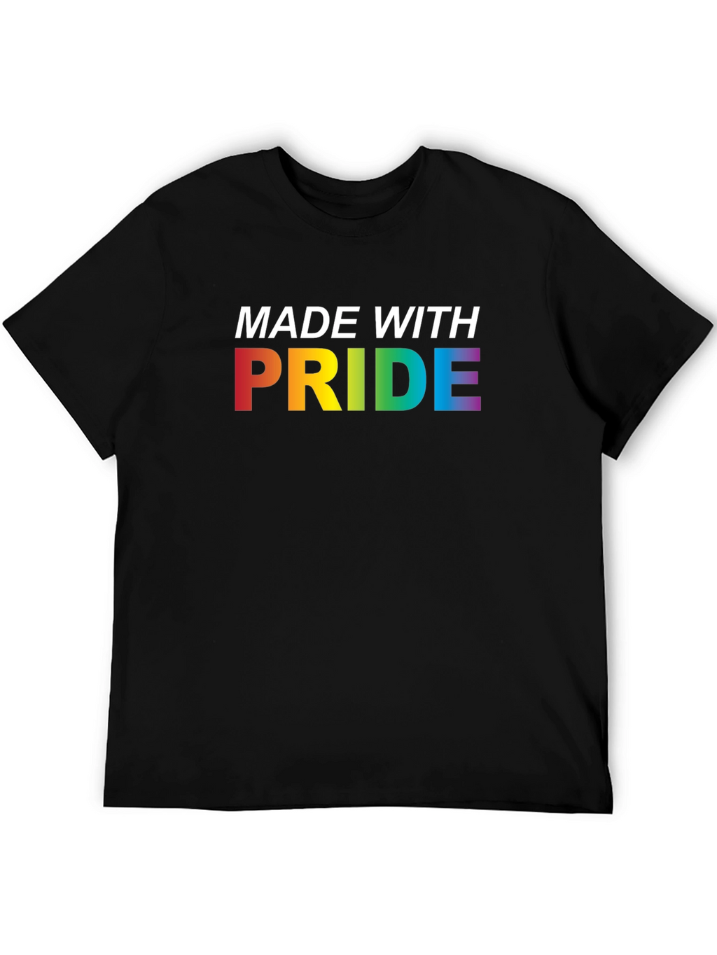 Made With Pride Rainbow Graphic Tee - Black
