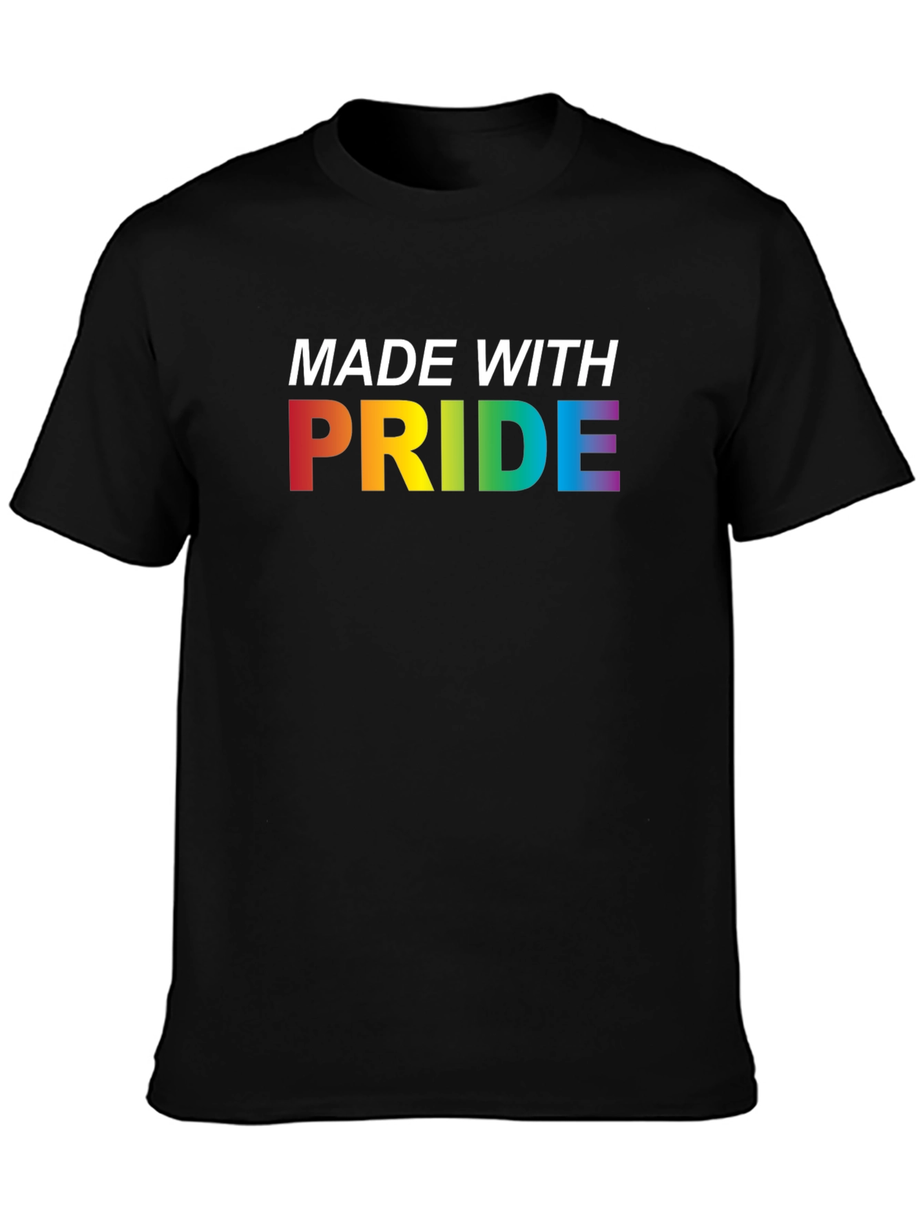 Made With Pride Rainbow Graphic Tee - Black