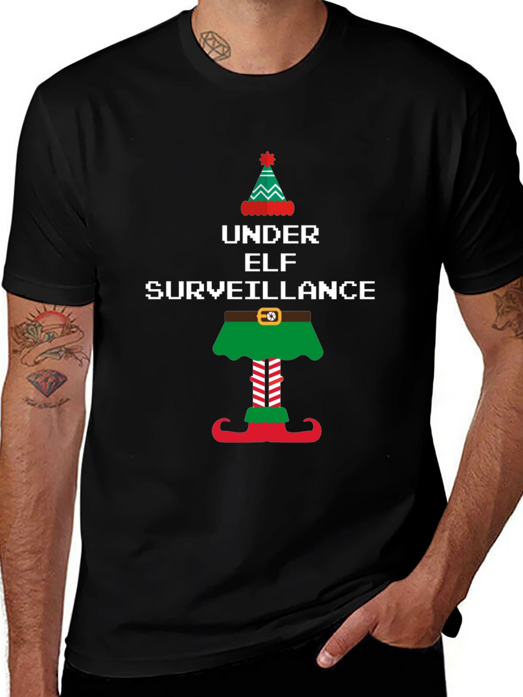 Under Elf Surveillance Christmas T-Shirt