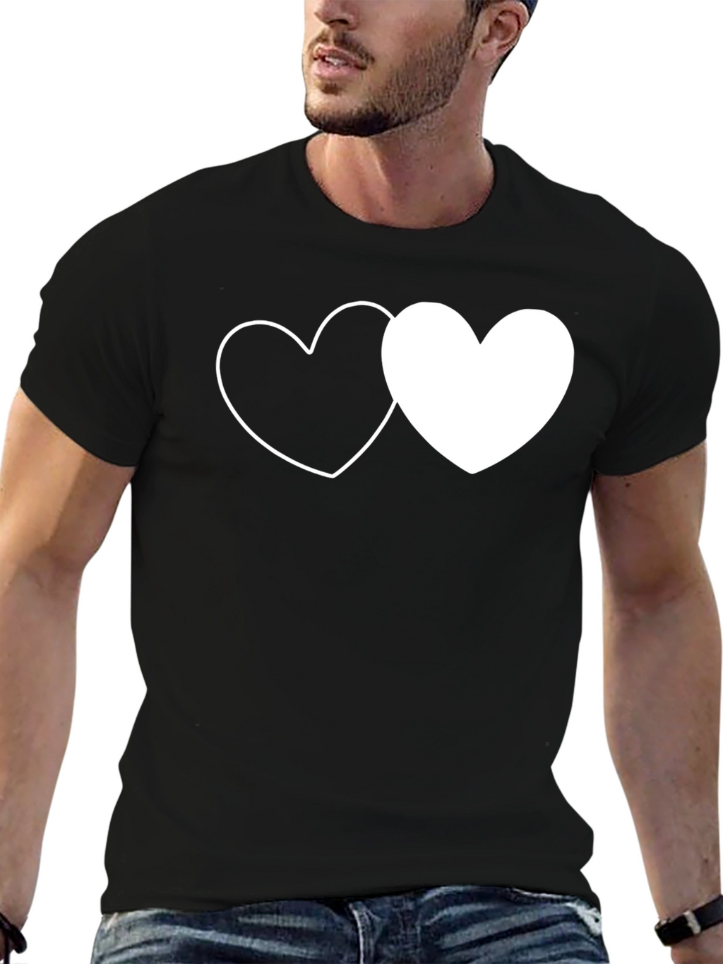 Heart to Heart Graphic Tee - Black
