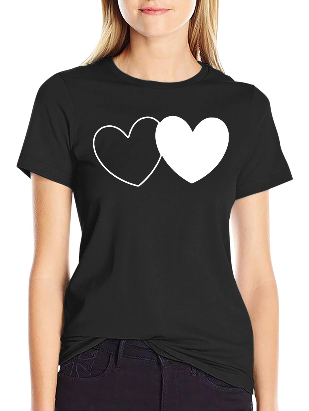 Heart to Heart Graphic Tee - Black