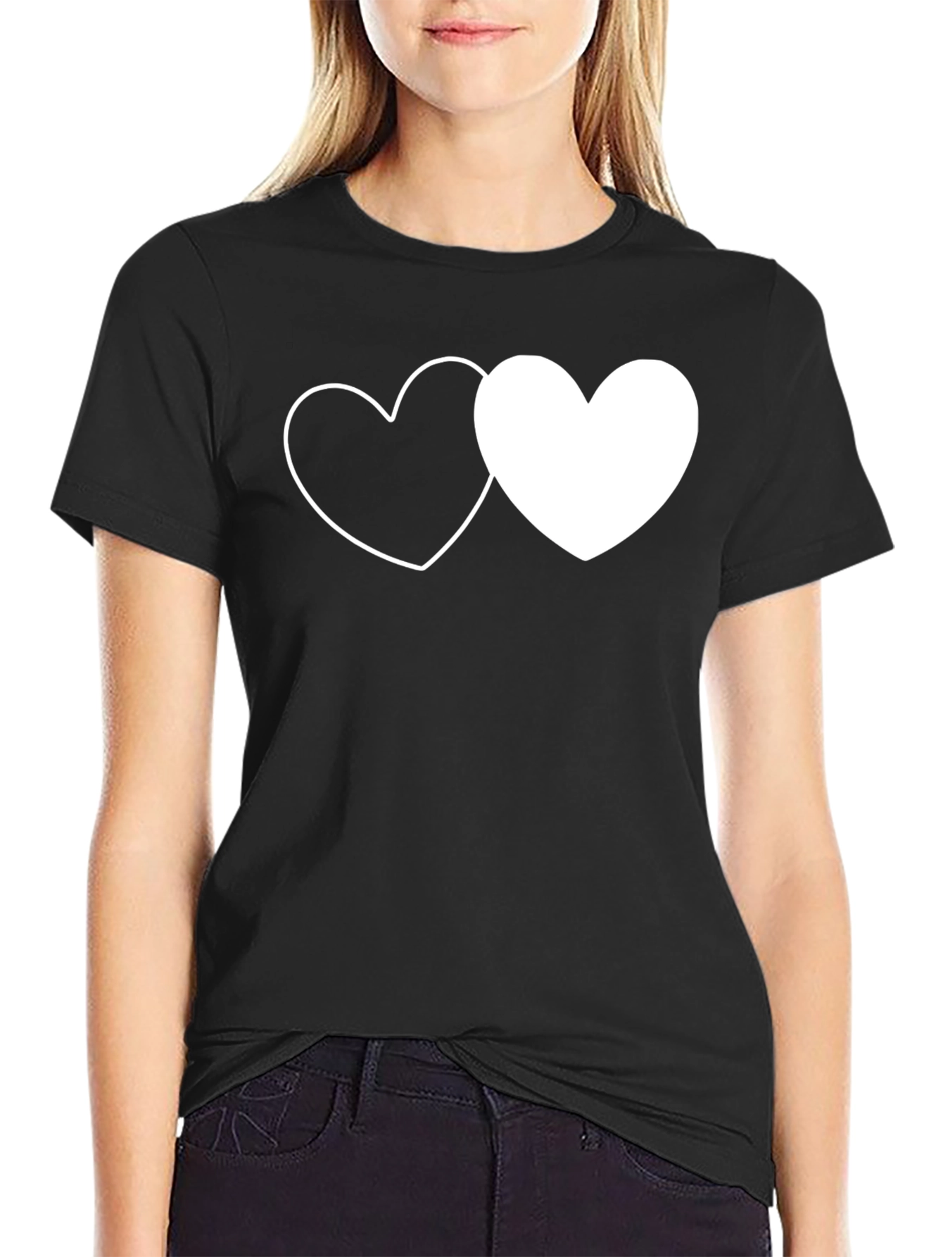 Heart to Heart Graphic Tee - Black