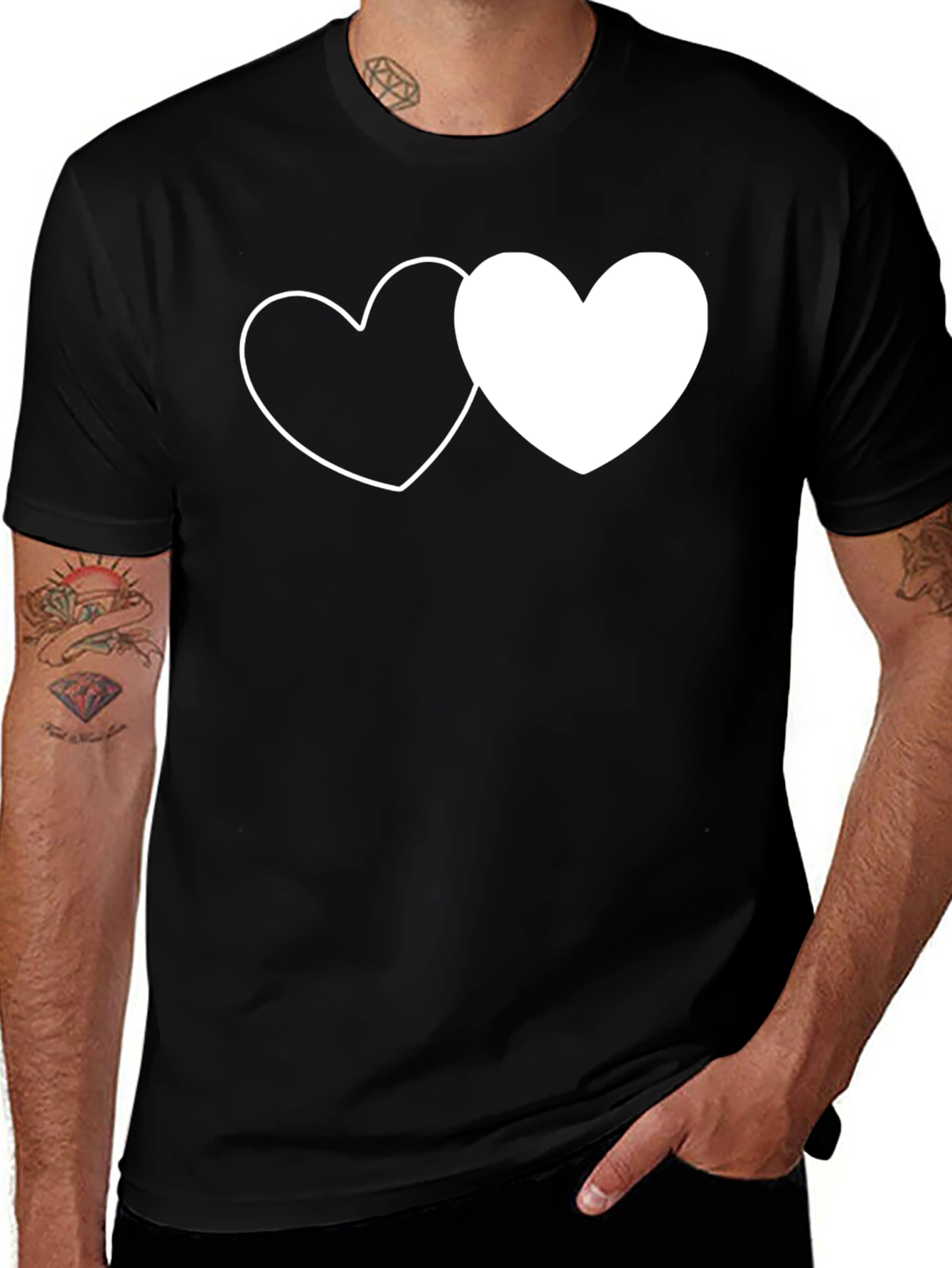 Heart to Heart Graphic Tee - Black