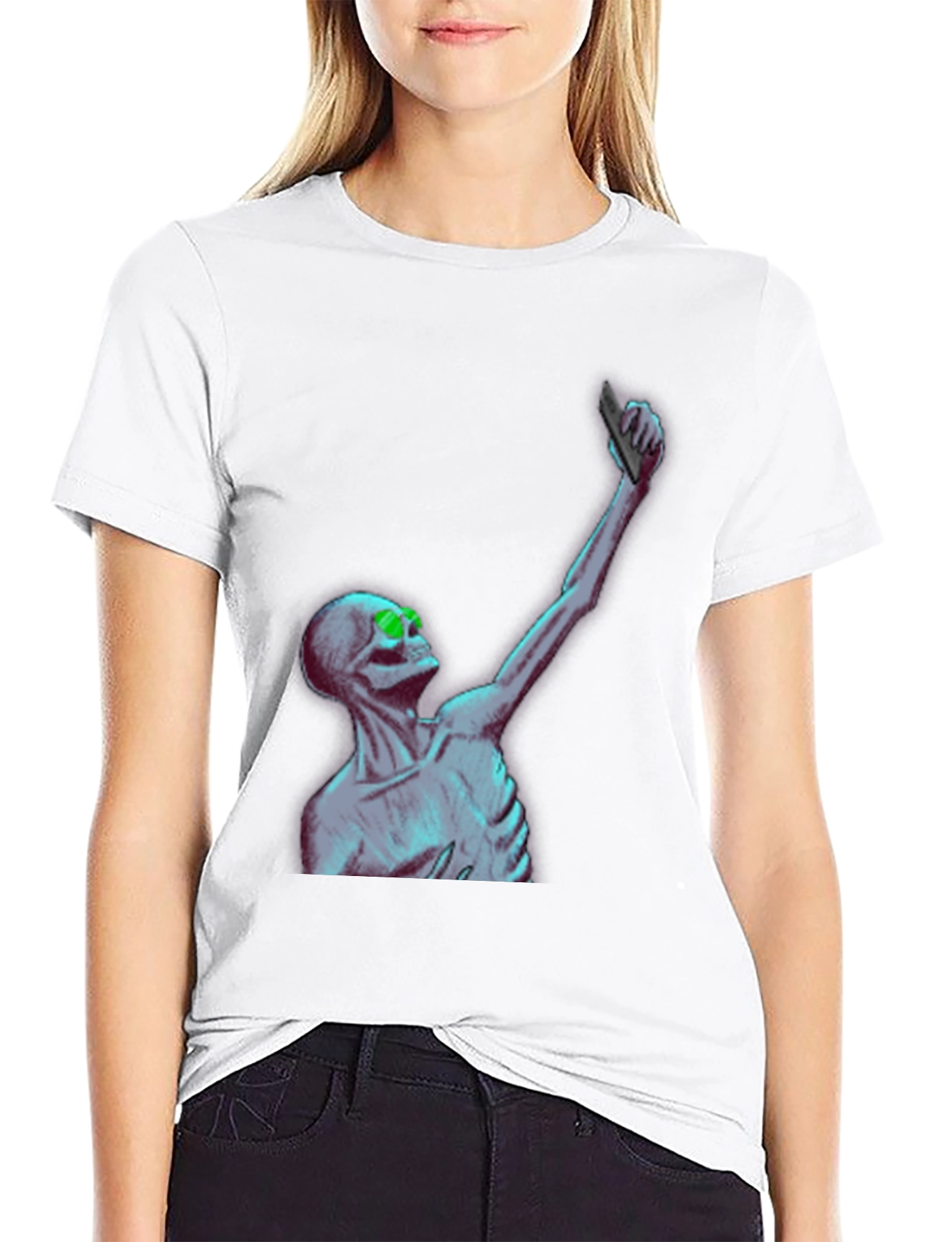 Skeleton Selfie T-Shirt - Unique Graphic Tee