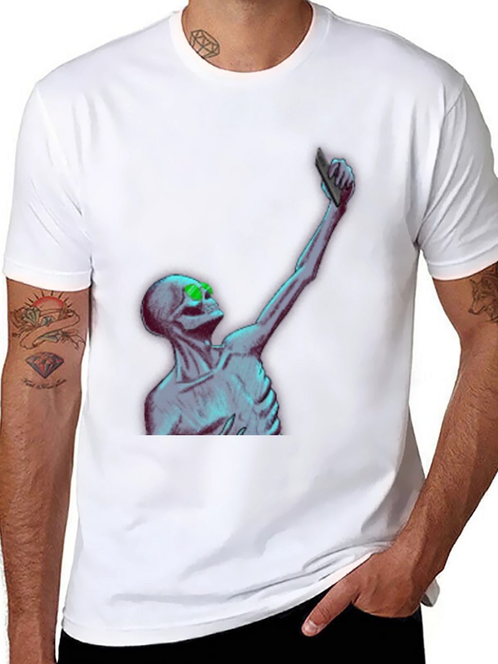 Skeleton Selfie T-Shirt - Unique Graphic Tee