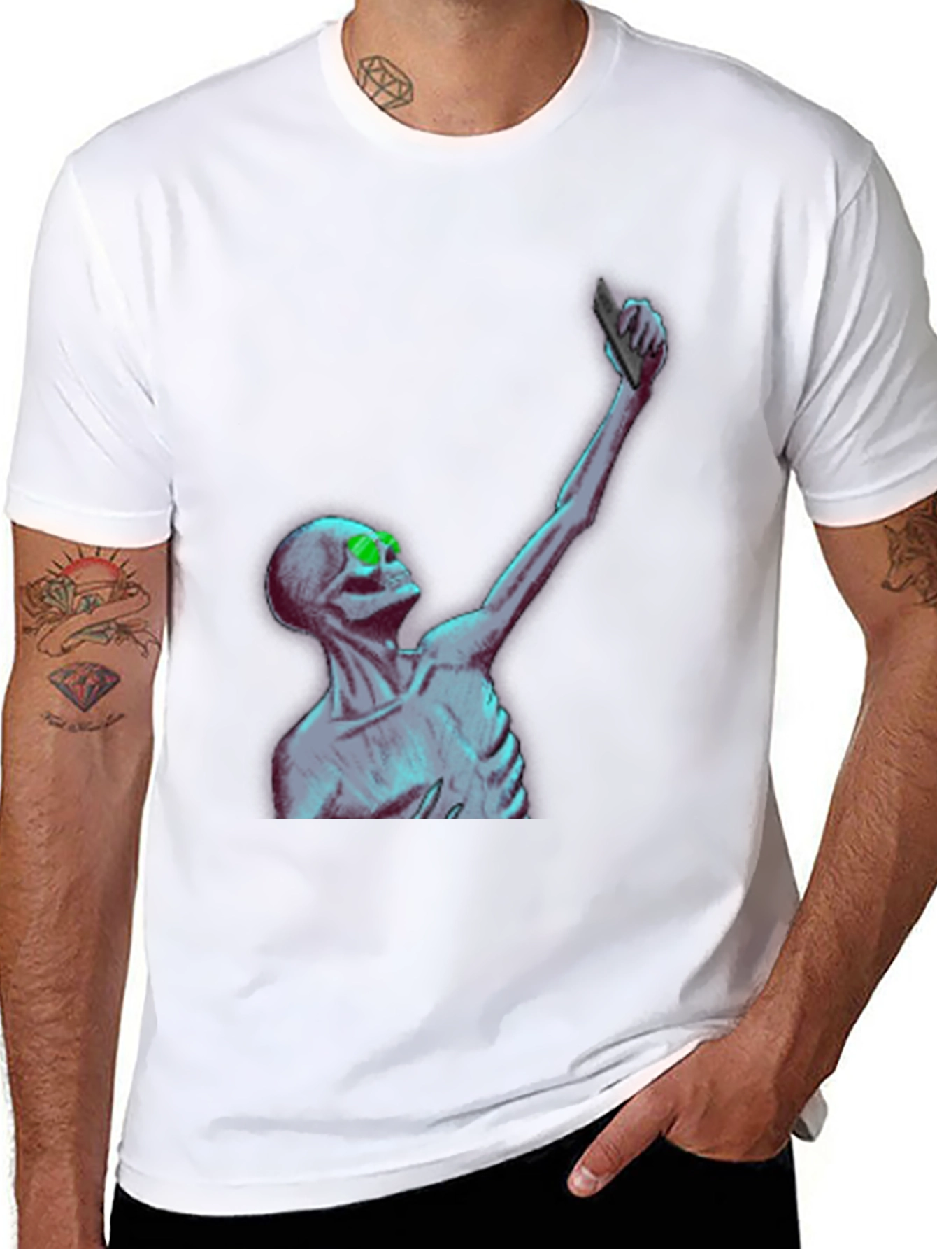 Skeleton Selfie T-Shirt - Unique Graphic Tee