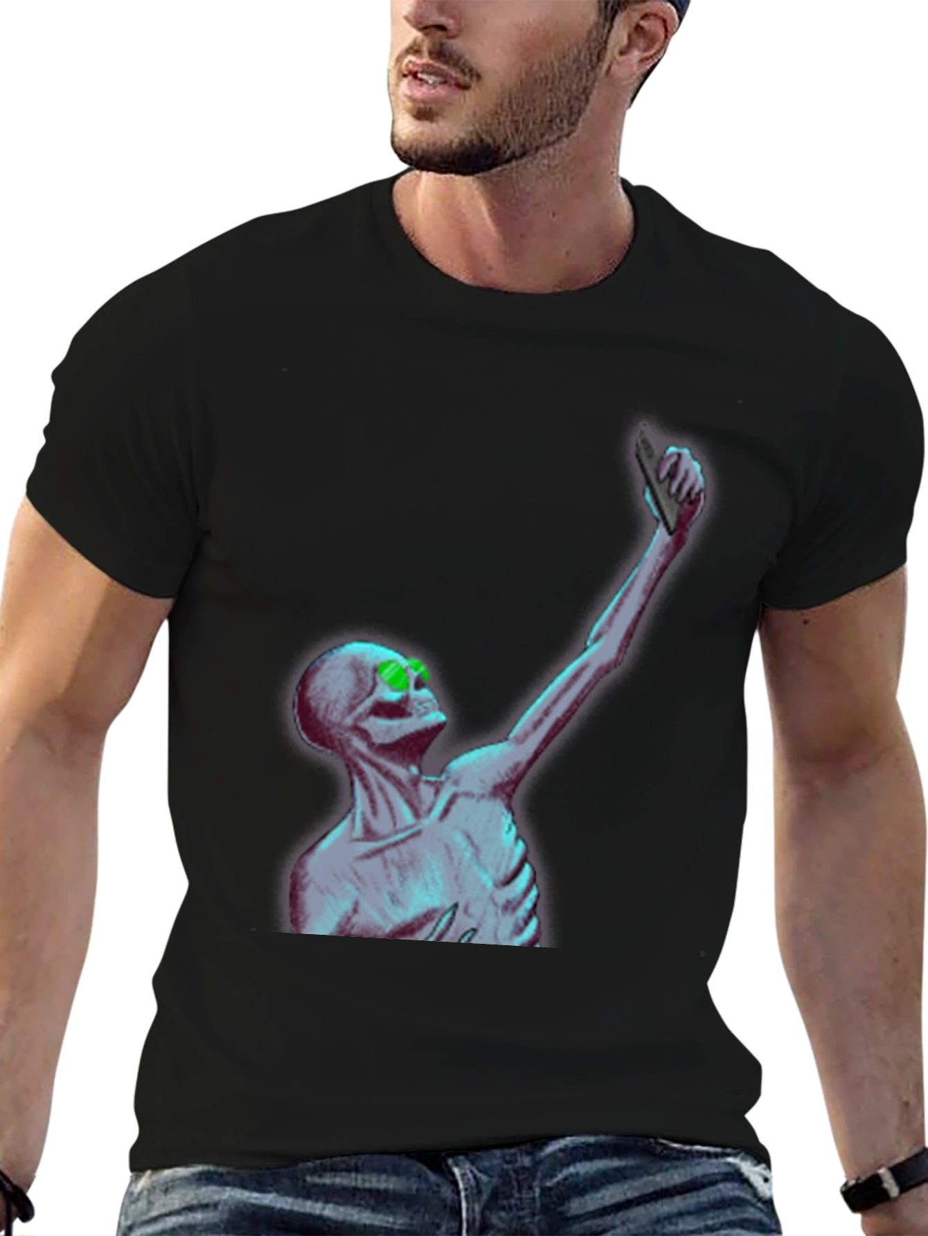 Skeleton Selfie T-Shirt - Unique Graphic Tee