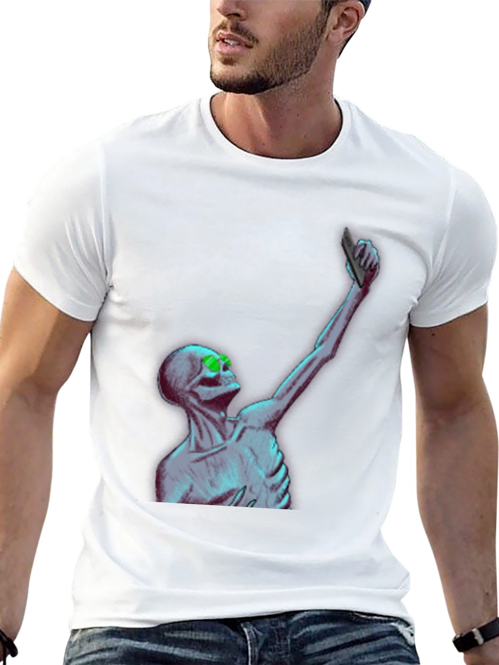 Skeleton Selfie T-Shirt - Unique Graphic Tee