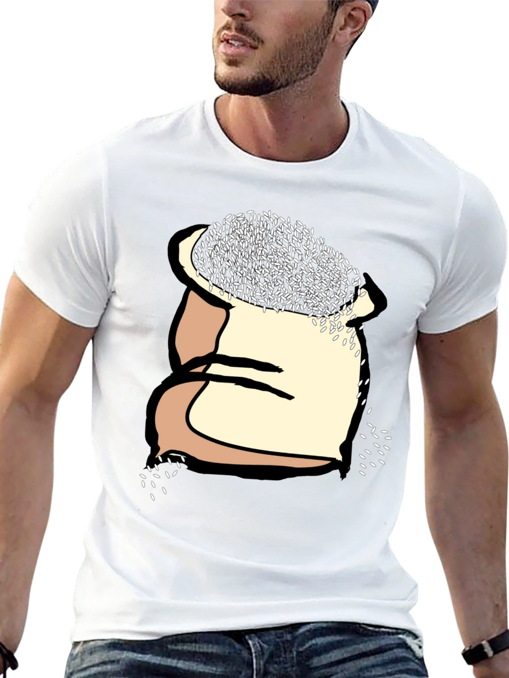 Rice Sack Graphic T-Shirt: Cool Casual Tee