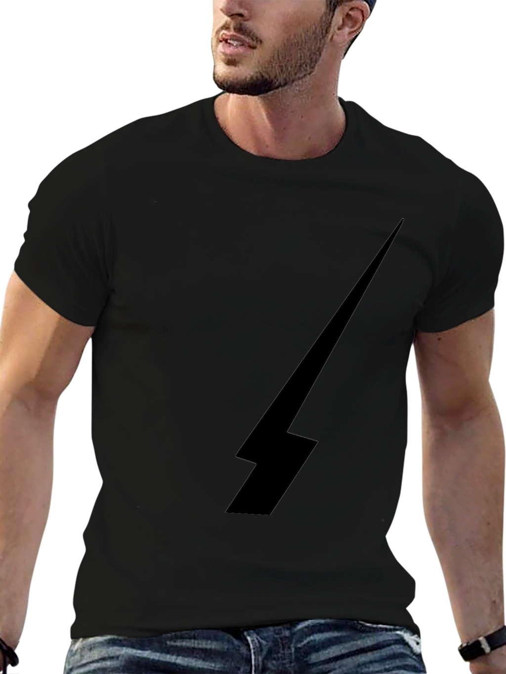 Lightning Bolt Graphic Black Tee