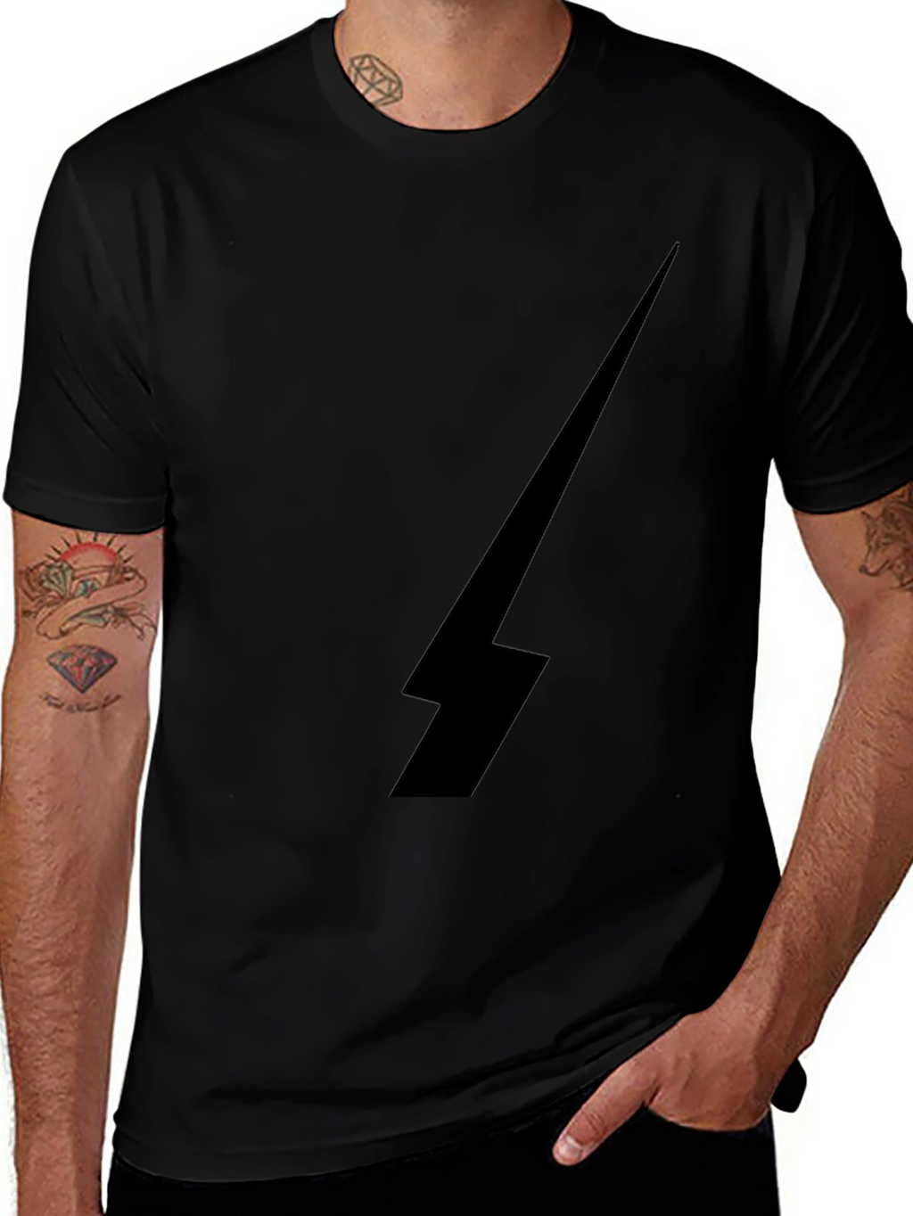 Lightning Bolt Graphic Black Tee