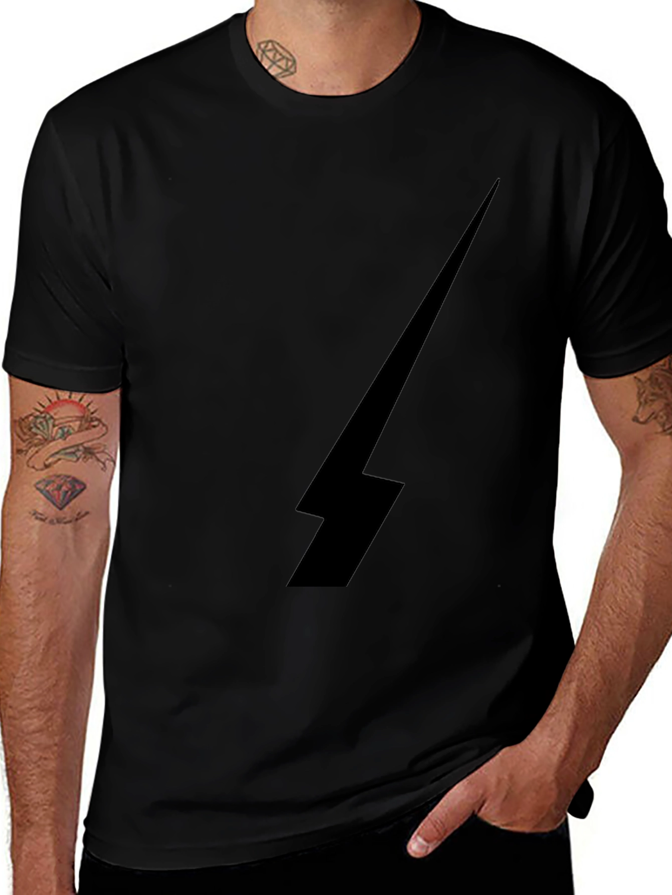 Lightning Bolt Graphic Black Tee
