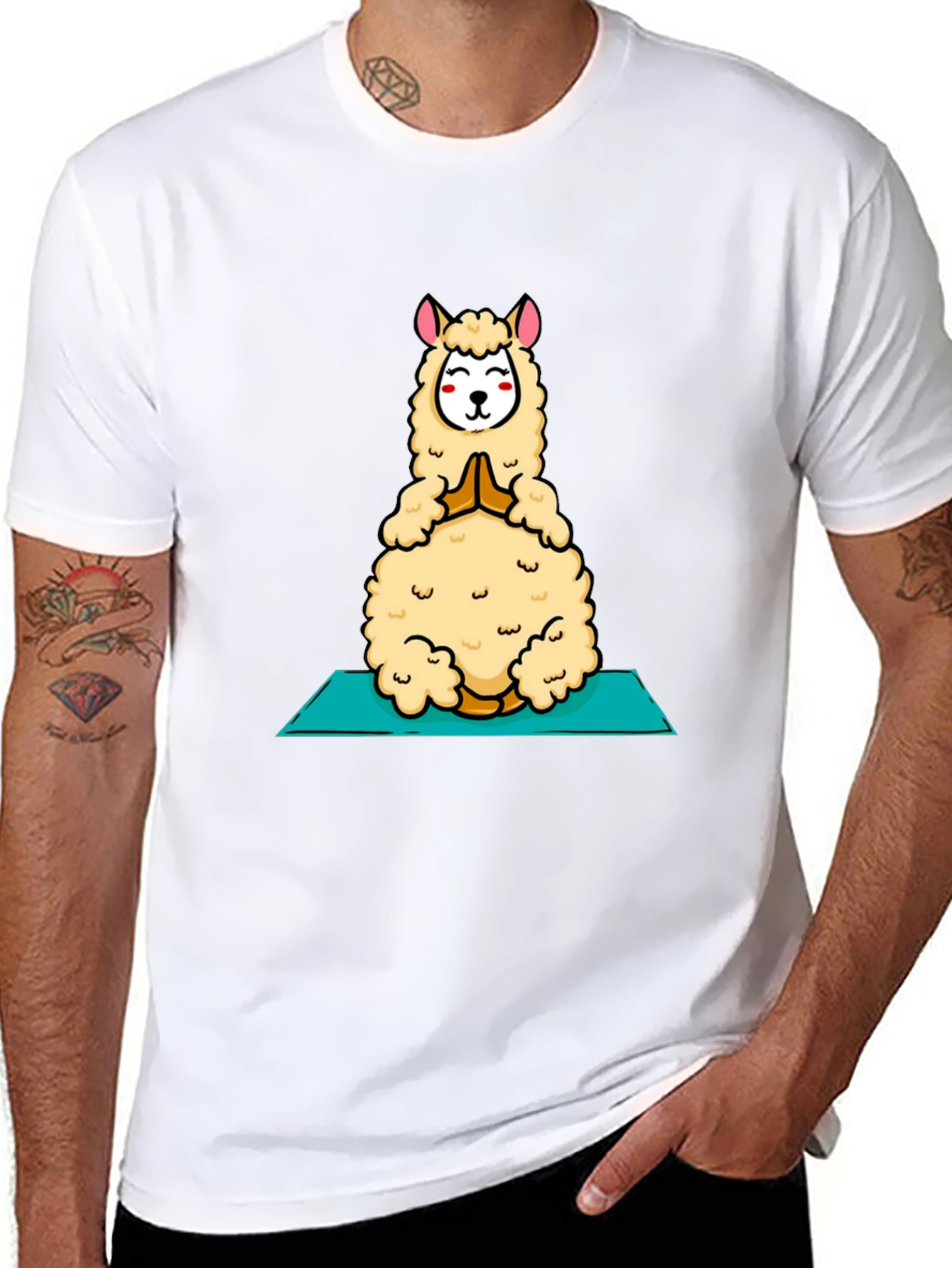 Yoga Llama T-Shirt - Meditating Alpaca Tee
