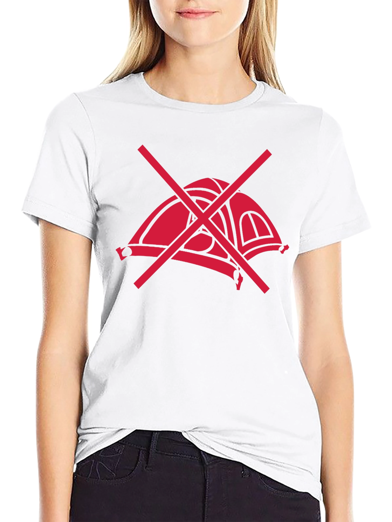 No Camping T-Shirt - Black Graphic Tee