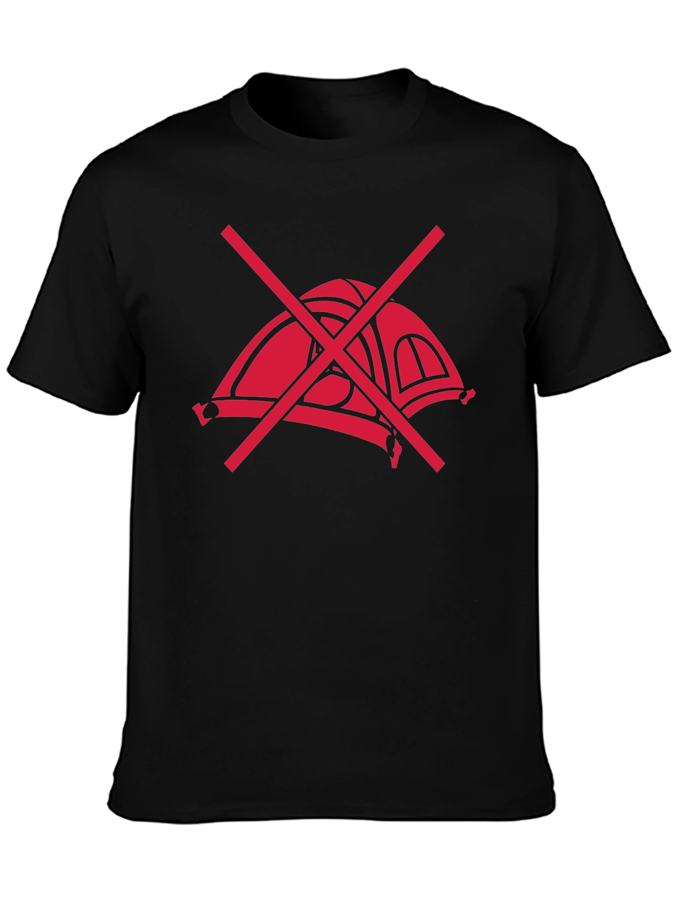 No Camping T-Shirt - Black Graphic Tee