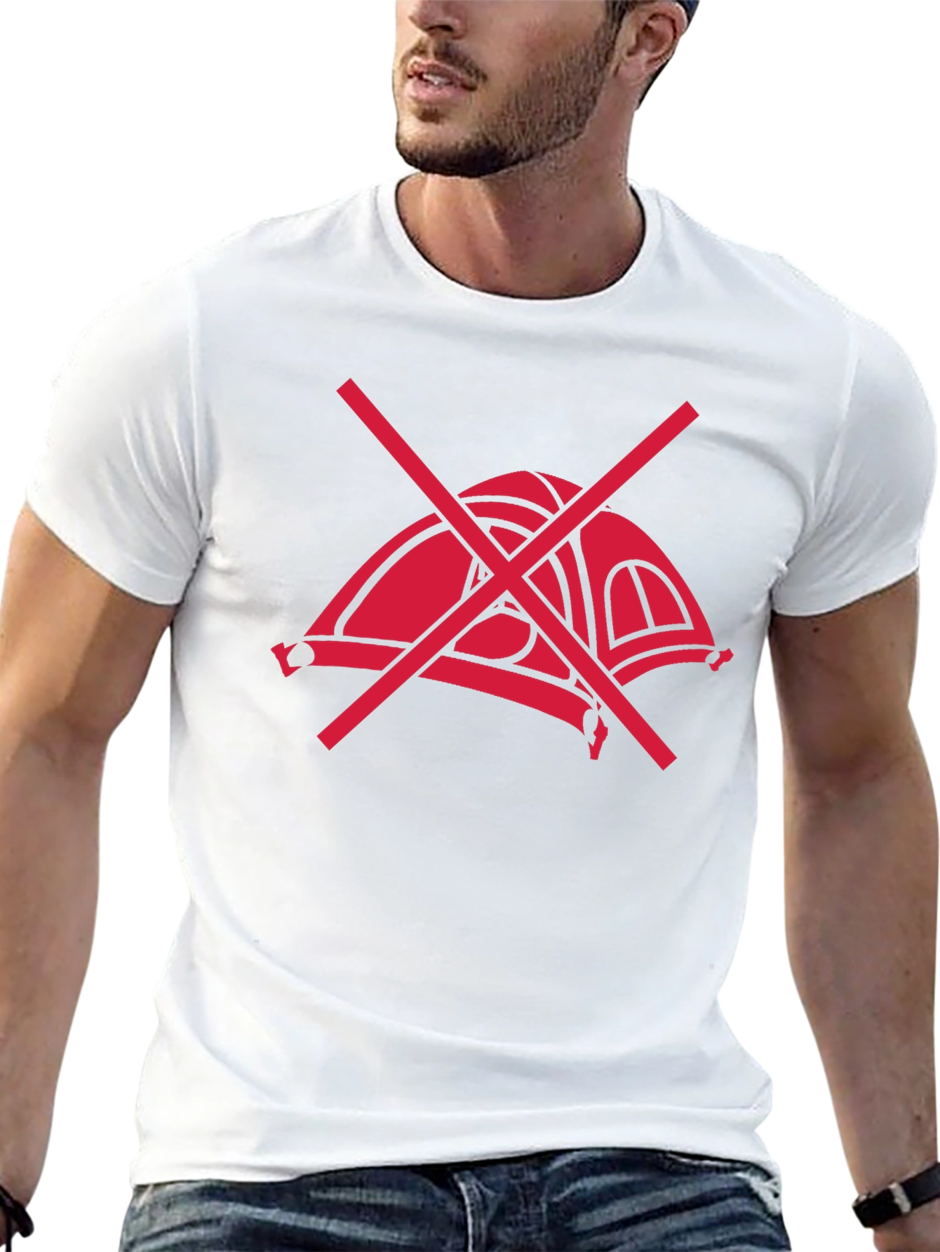 No Camping T-Shirt - Black Graphic Tee