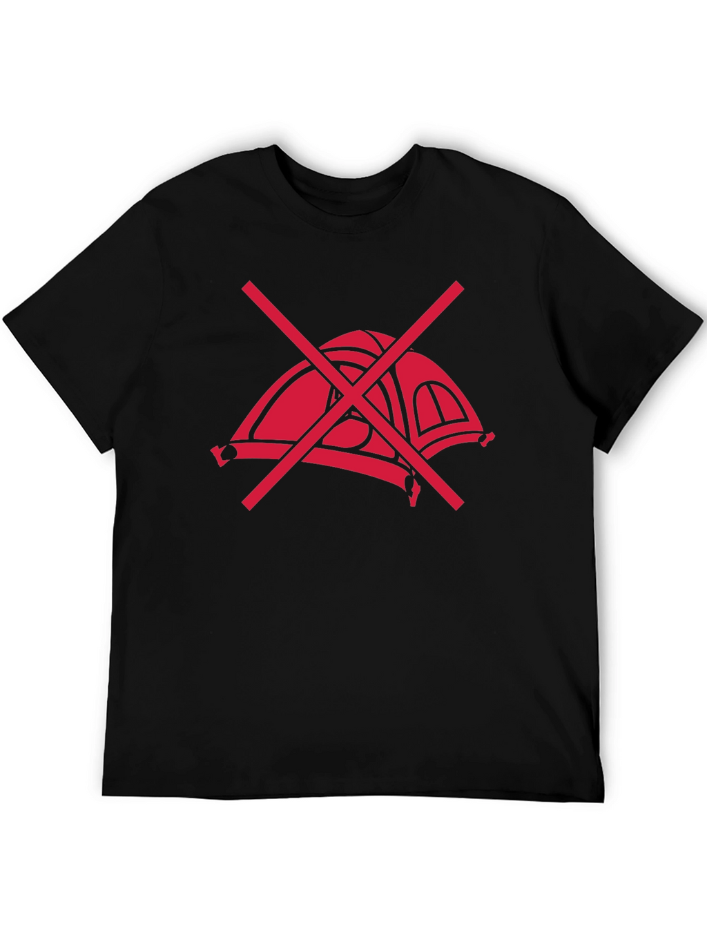 No Camping T-Shirt - Black Graphic Tee