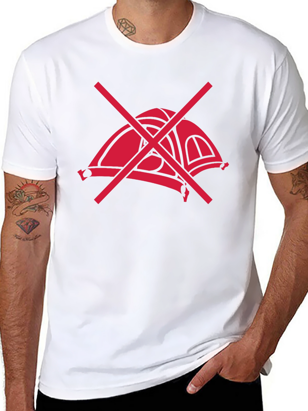 No Camping T-Shirt - Black Graphic Tee