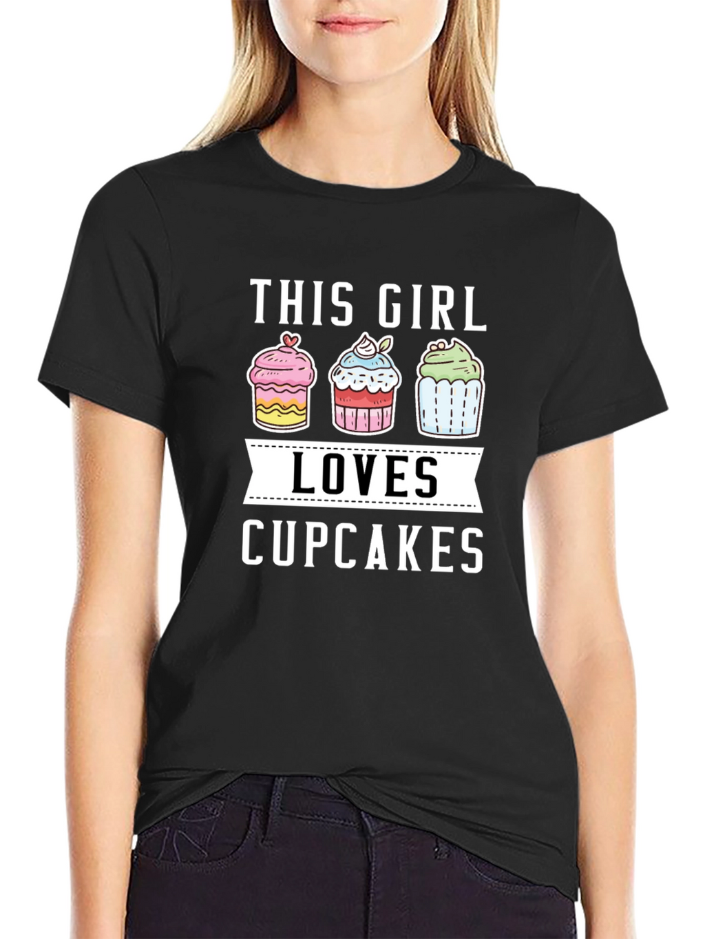 This Girl Loves Cupcakes Graphic T-Shirt