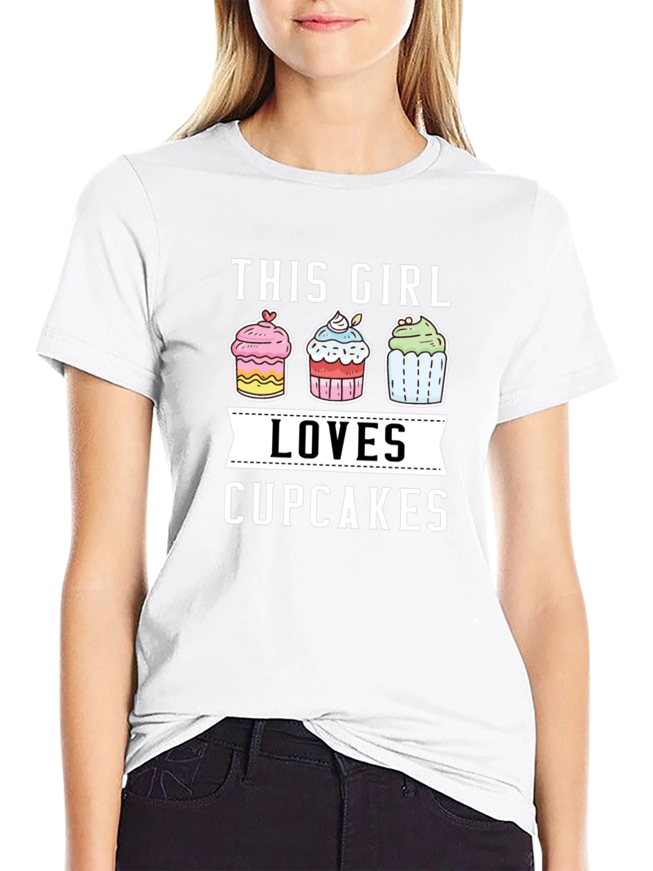 This Girl Loves Cupcakes Graphic T-Shirt