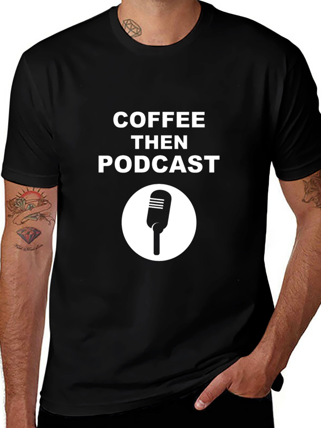 Coffee Then Podcast Black T-Shirt