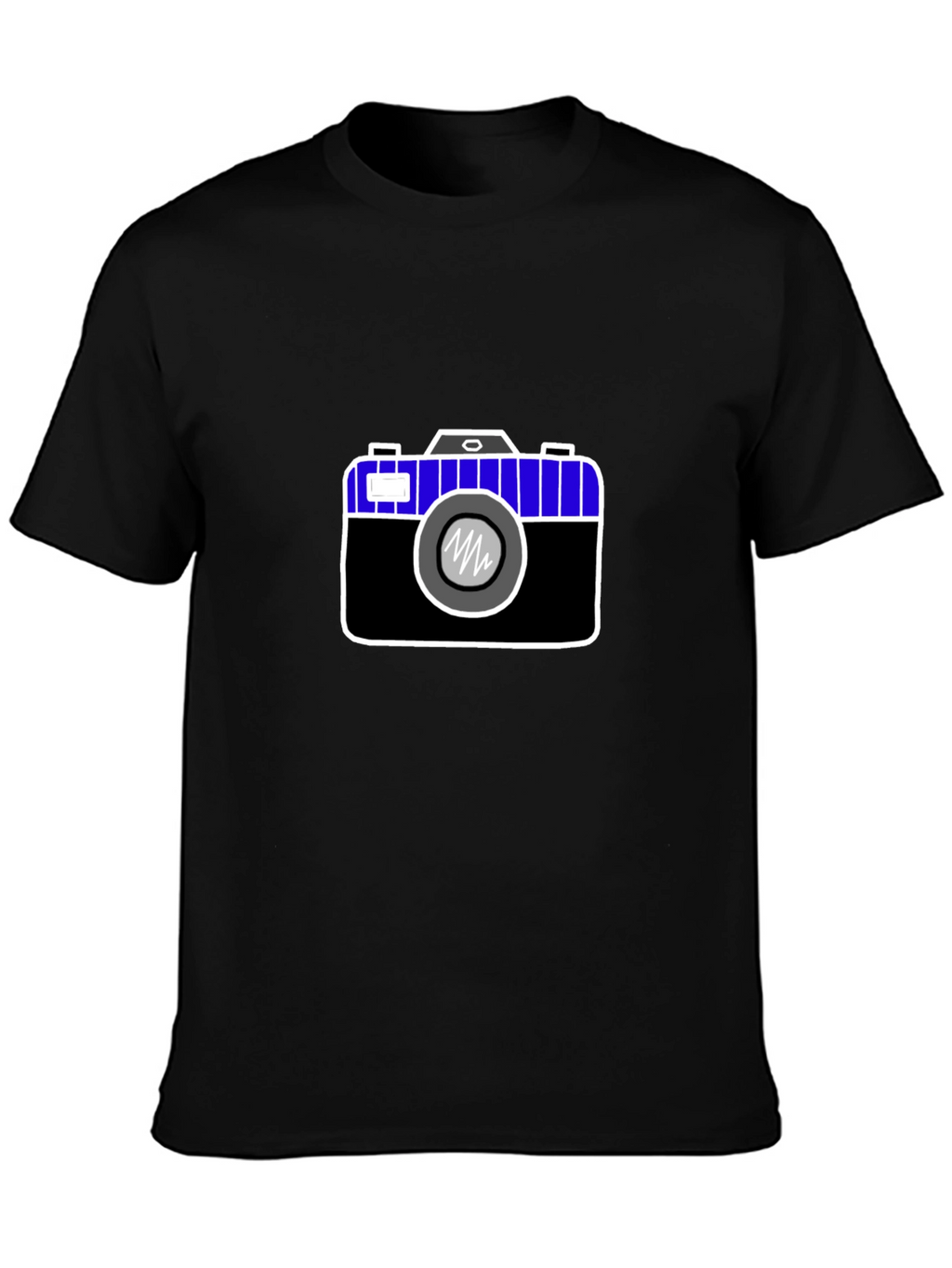 Camera Graphic Print Black Tee
