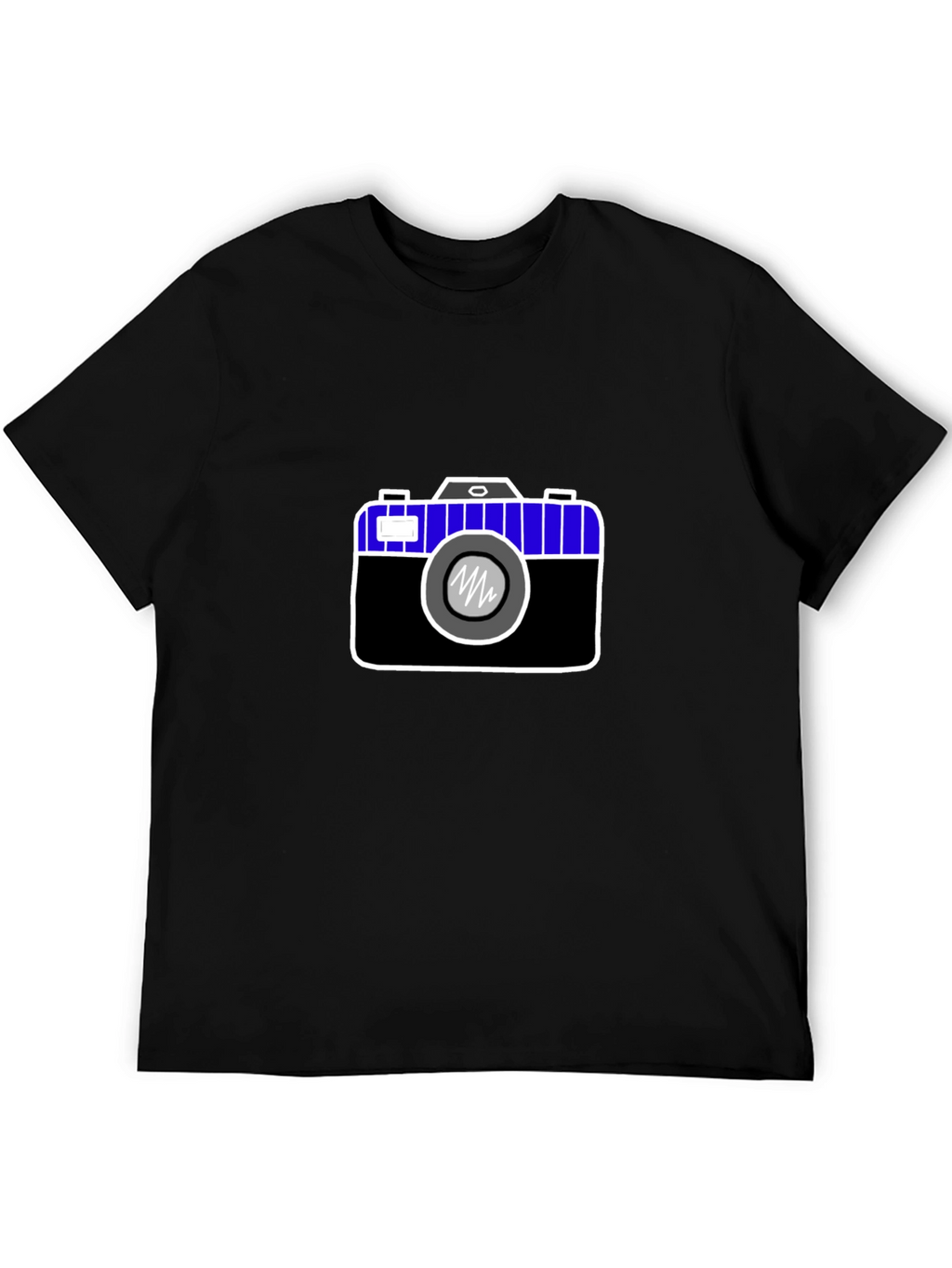 Camera Graphic Print Black Tee