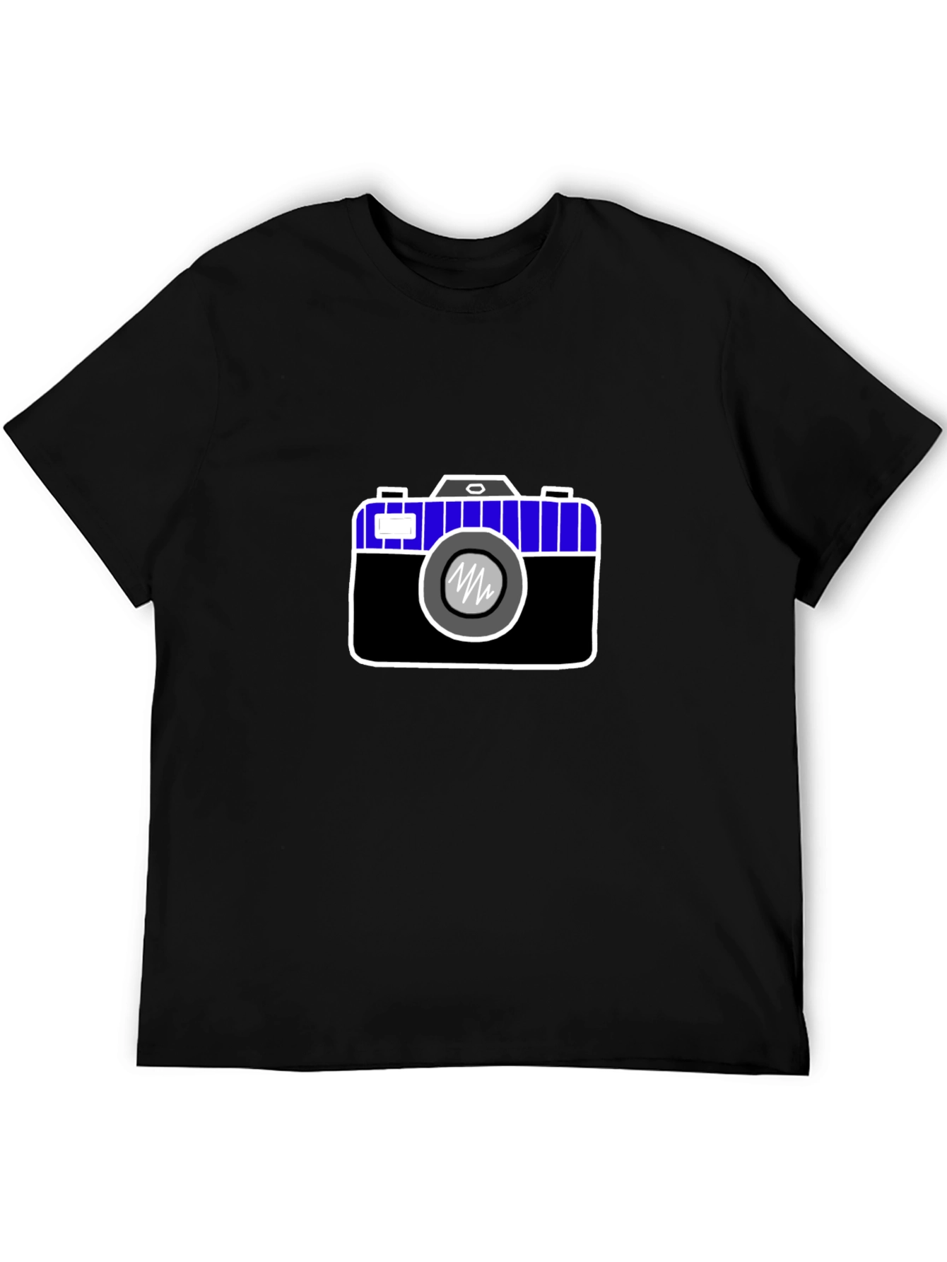 Camera Graphic Print Black Tee