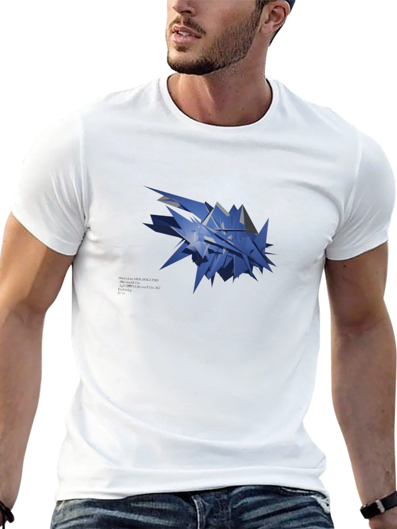 Abstract Geometric Design Black T-Shirt