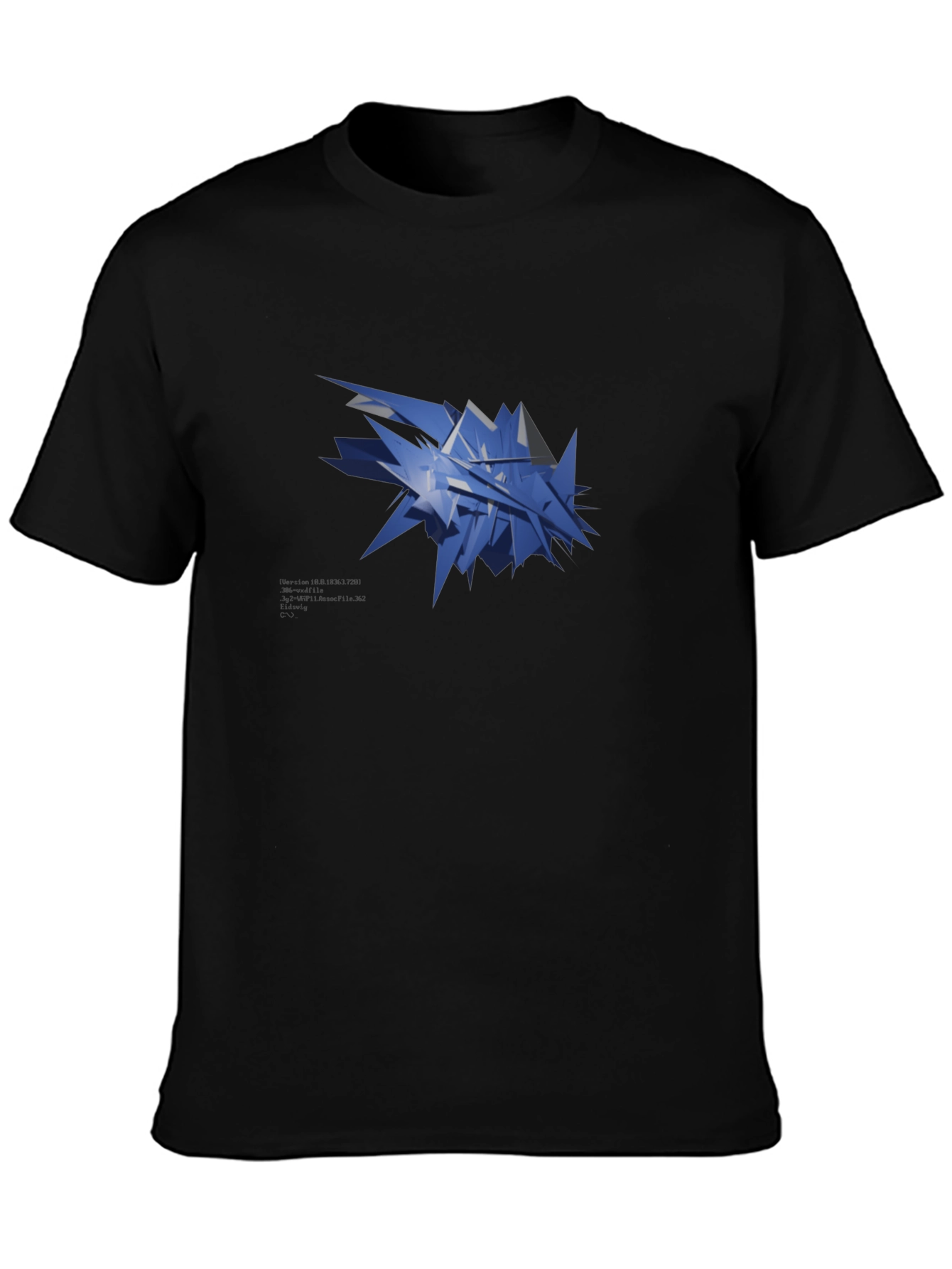 Abstract Geometric Design Black T-Shirt