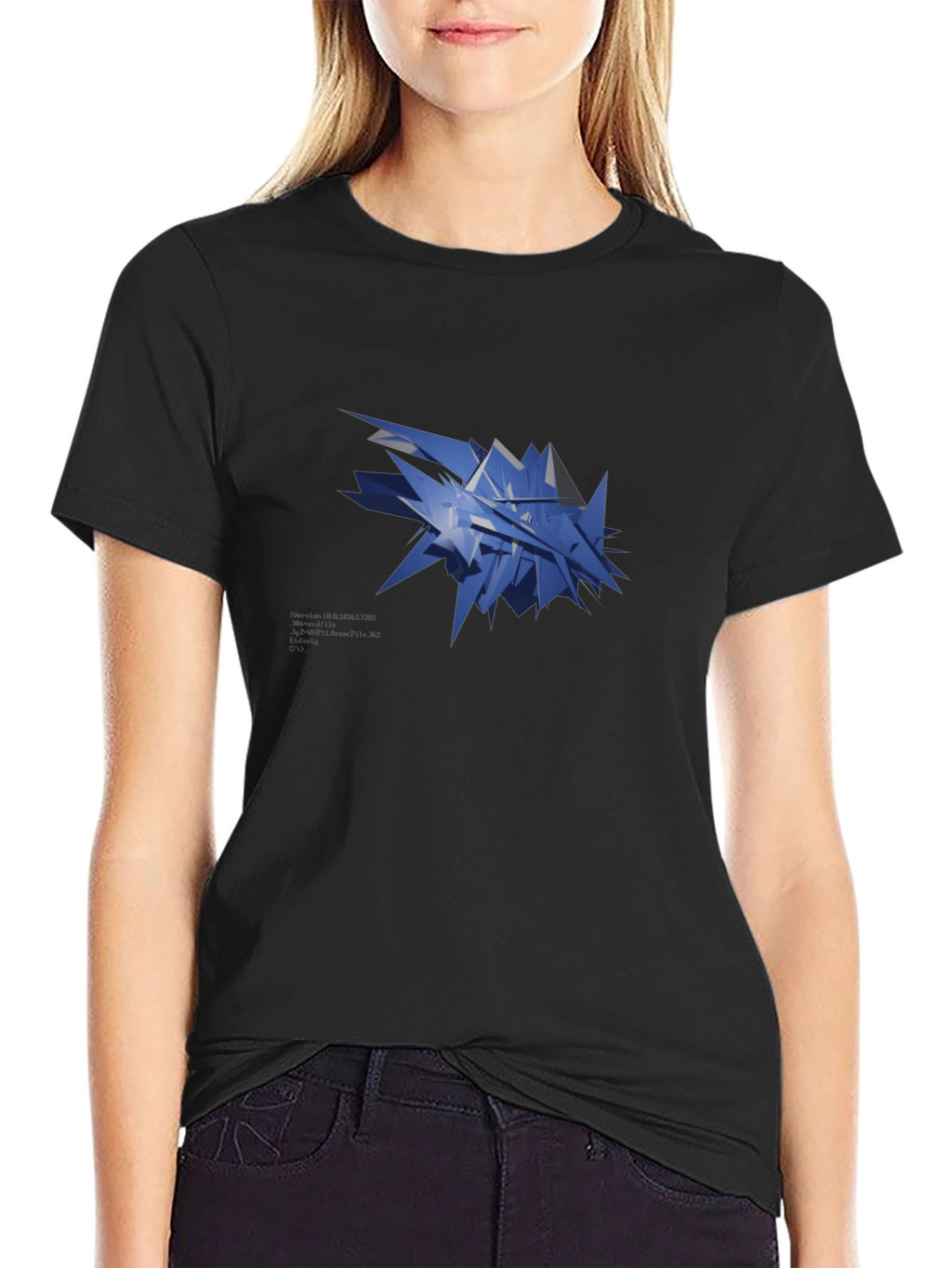 Abstract Geometric Design Black T-Shirt