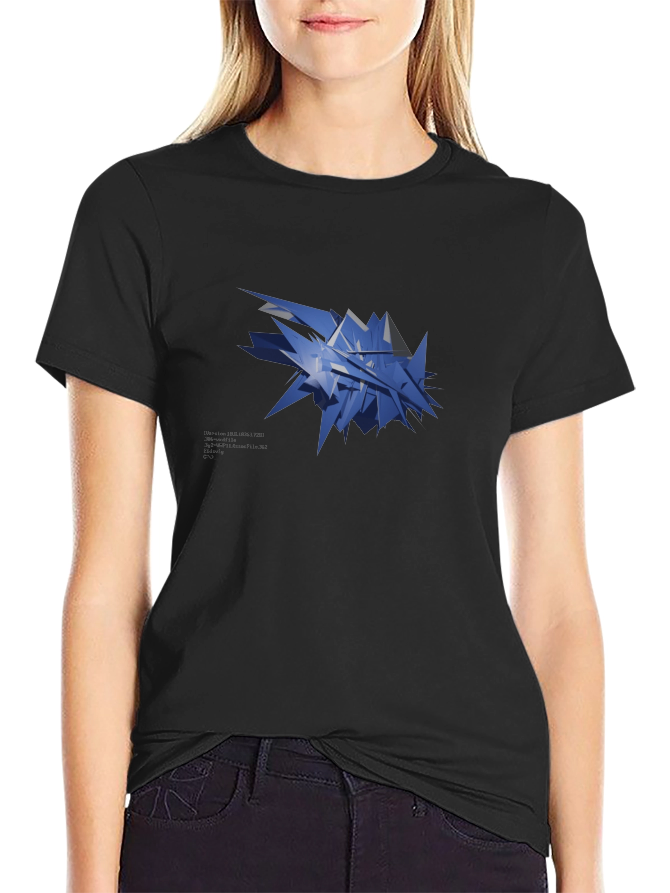 Abstract Geometric Design Black T-Shirt