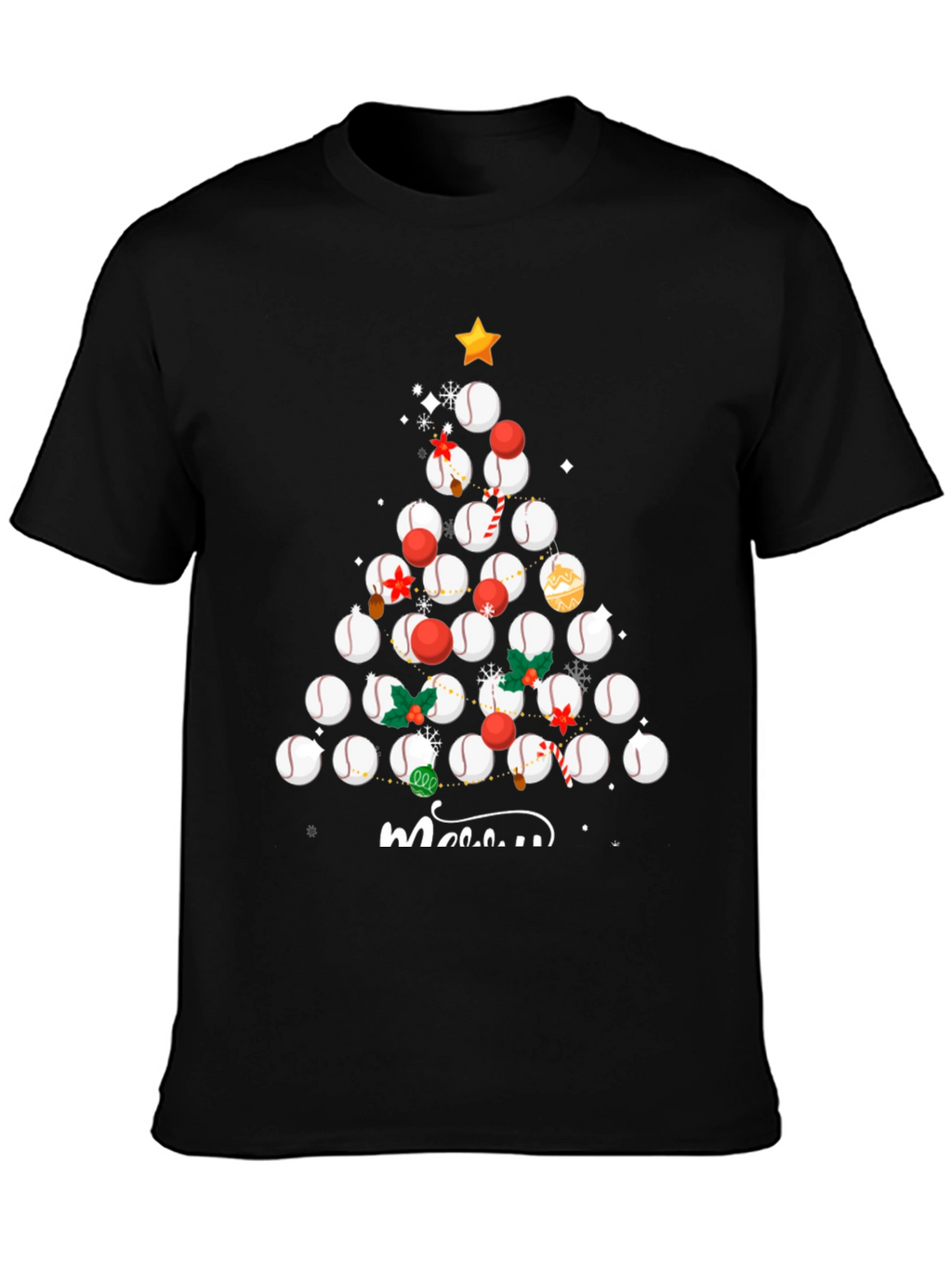 Baseball Christmas Tree T-Shirt