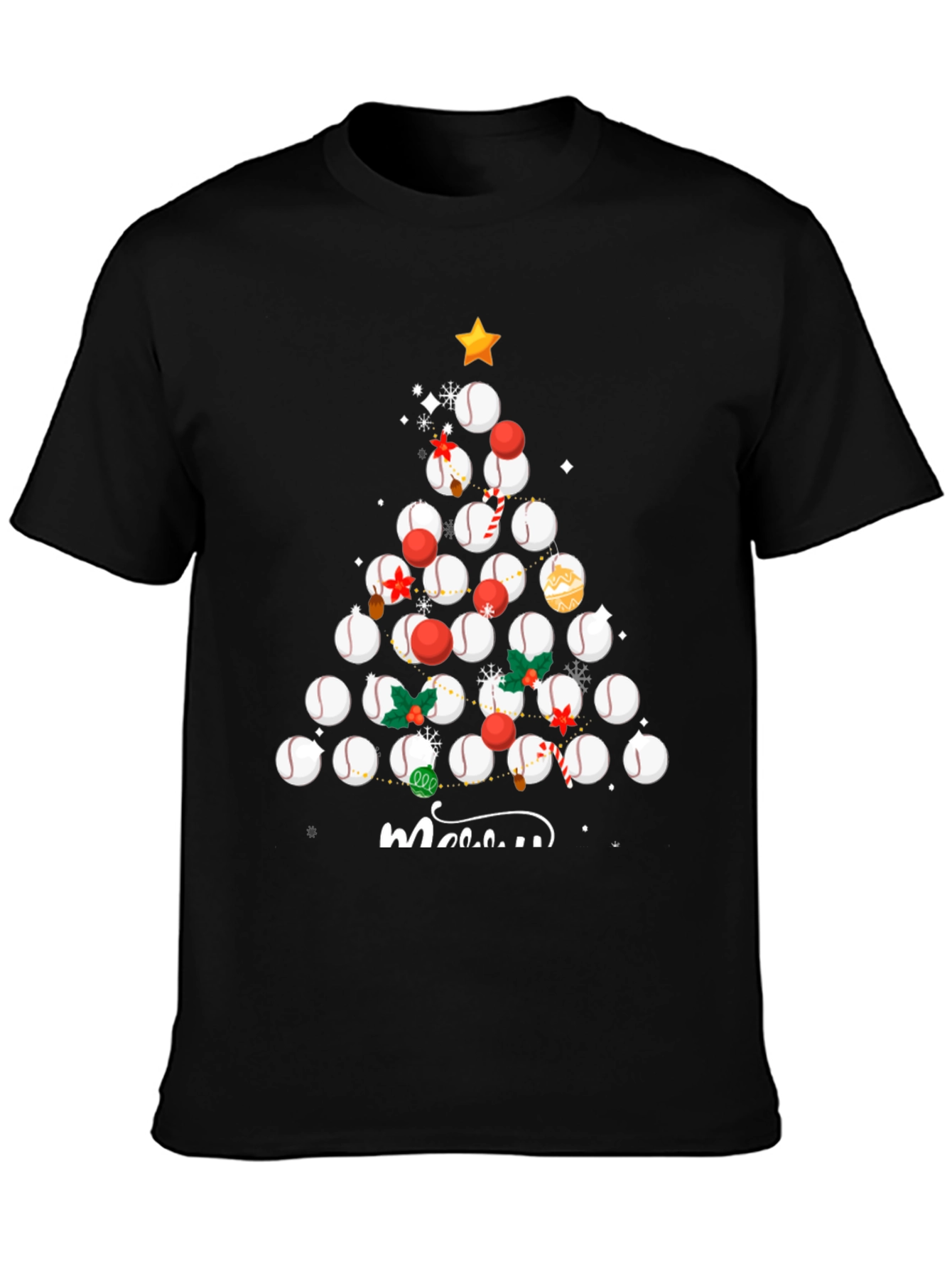 Baseball Christmas Tree T-Shirt