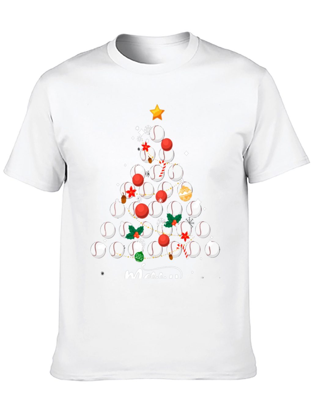 Baseball Christmas Tree T-Shirt