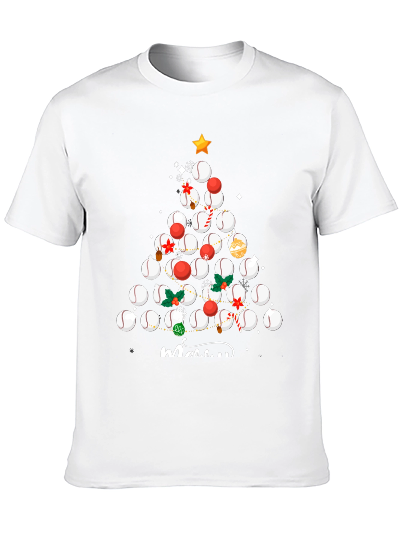 Baseball Christmas Tree T-Shirt