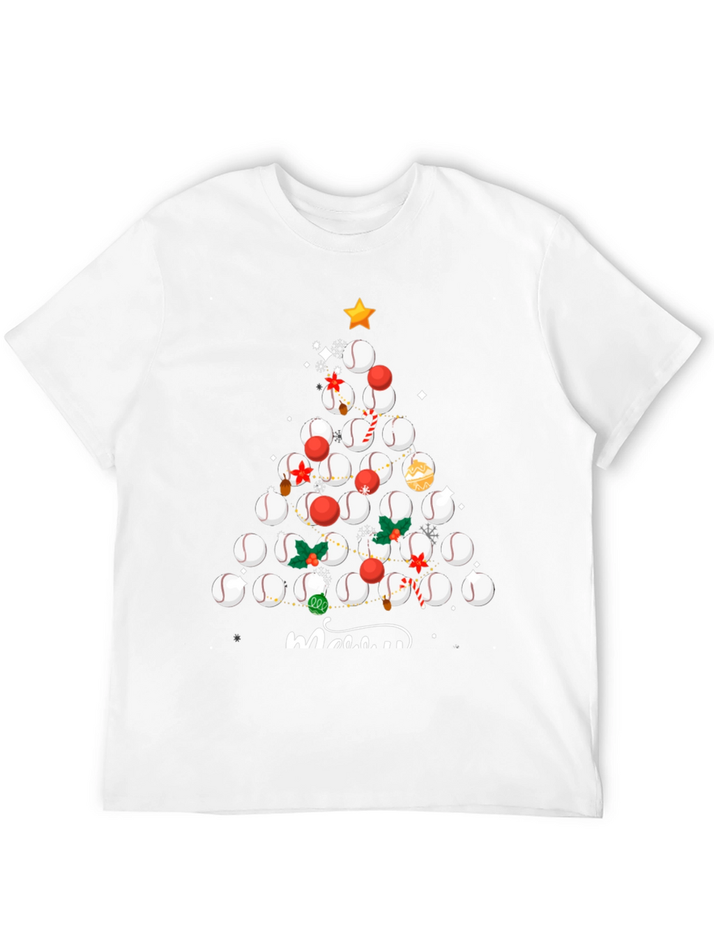 Baseball Christmas Tree T-Shirt